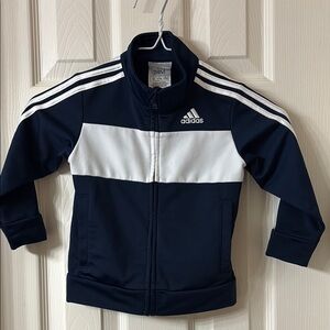 Adidas Navy and White Track Jacket